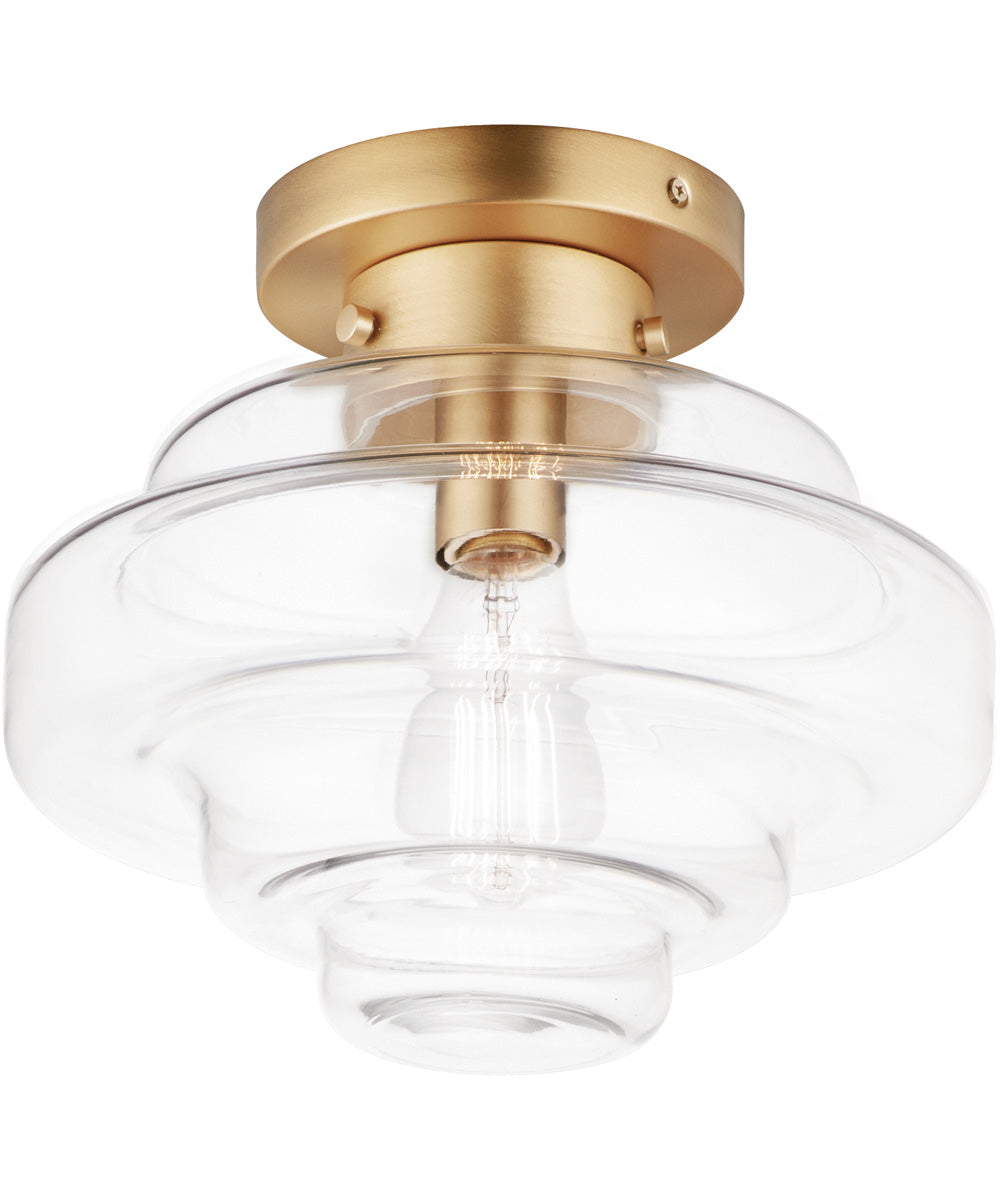 Harbor 1-Light Flush Mount Satin Brass