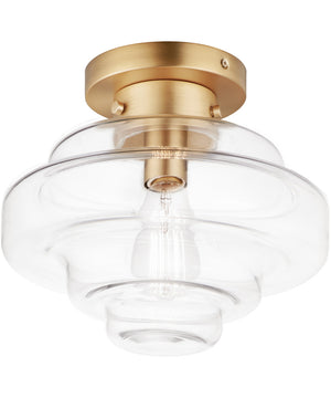 Harbor 1-Light Flush Mount Satin Brass
