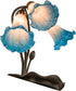 16" High Pink/Blue Tiffany Pond Lily 3 Light Accent Lamp
