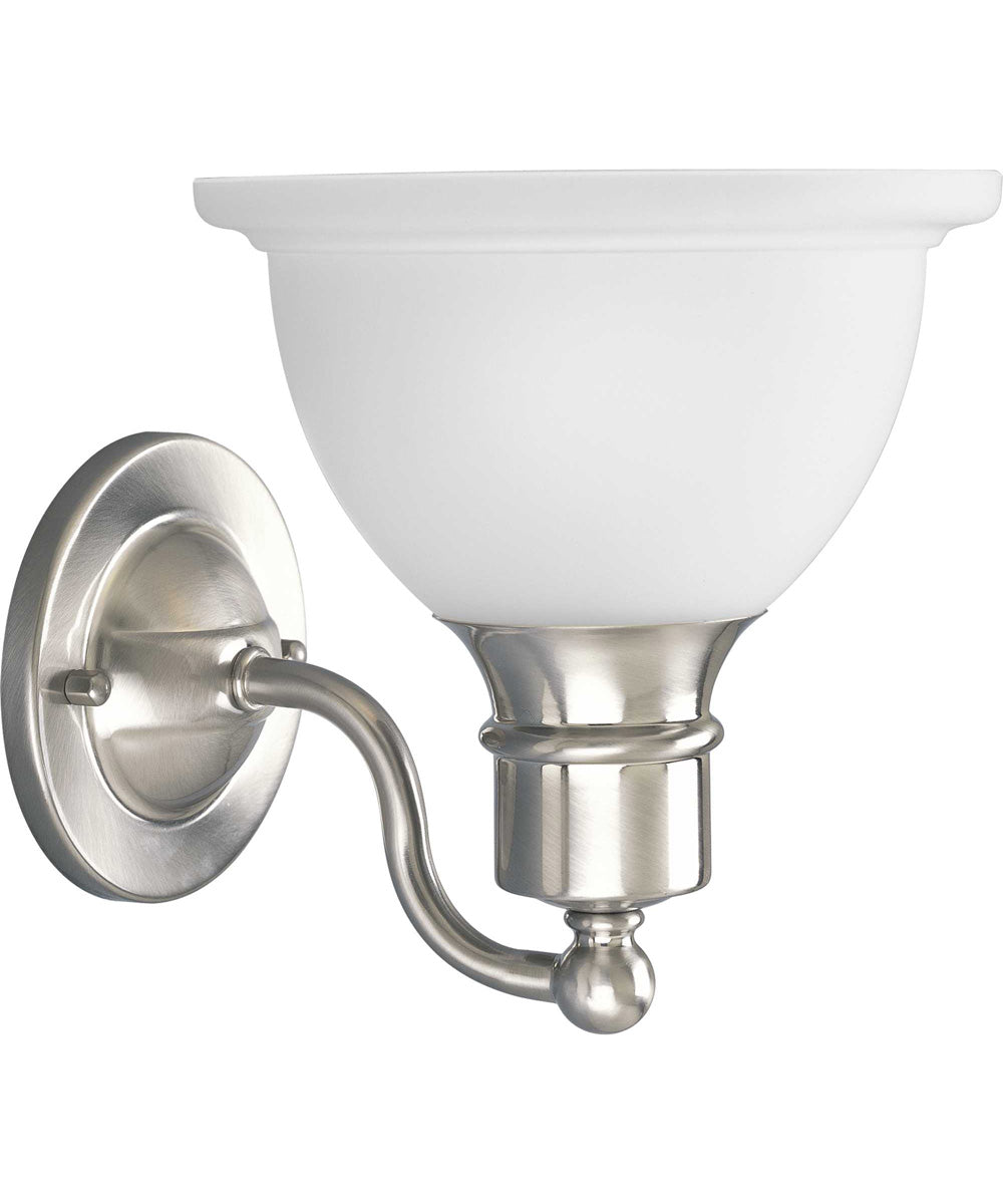 Madison 1-Light Etched Glass Traditional Bath Vanity Light Brushed Nickel