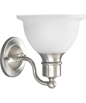 Madison 1-Light Etched Glass Traditional Bath Vanity Light Brushed Nickel