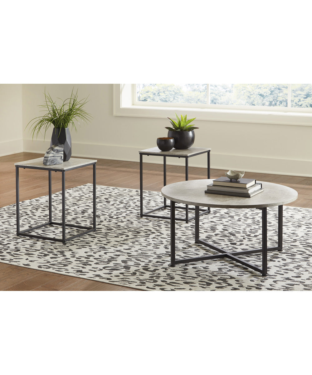 Lazabon Occasional Table Set (3/CN) Gray/Black
