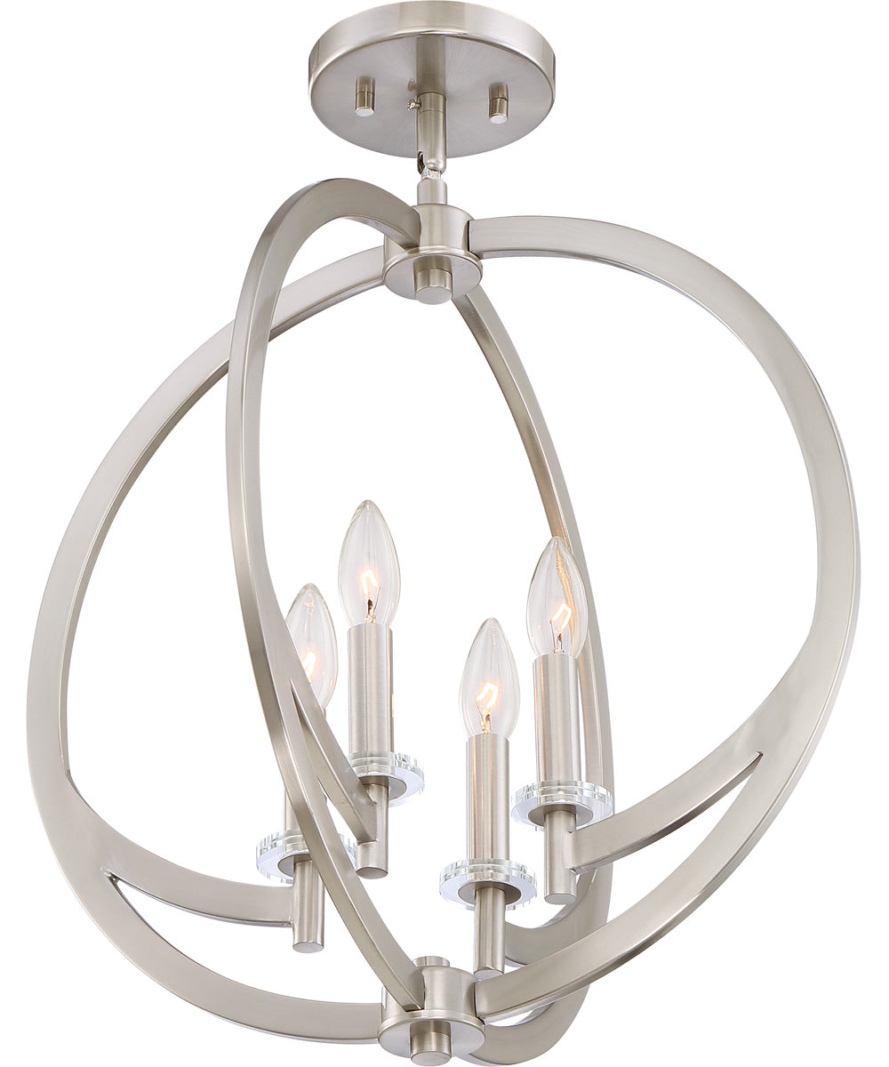 Orion 4-light Semi Flush Mount Brushed Nickel