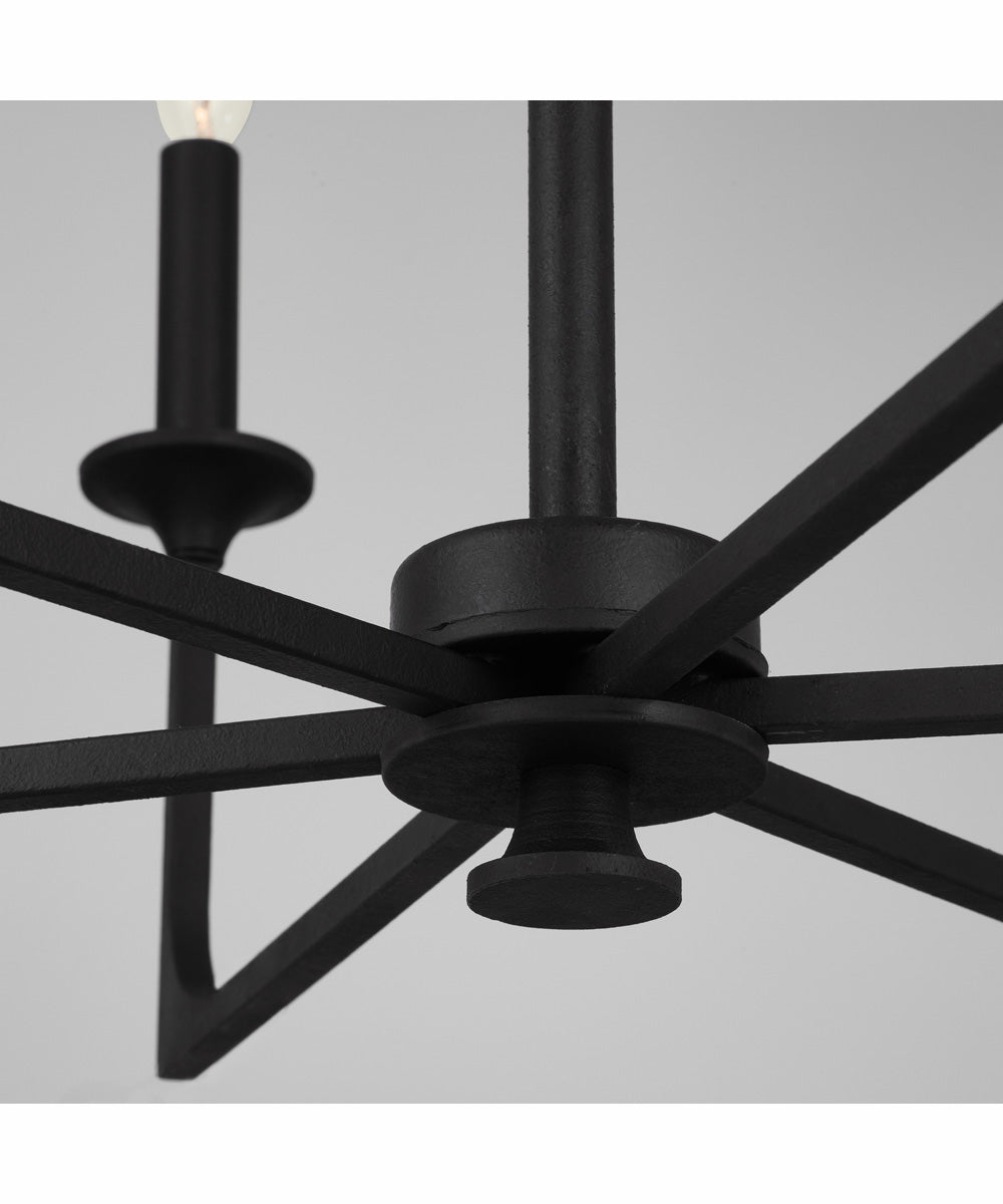 Clint 6-Light Chandelier Black Iron