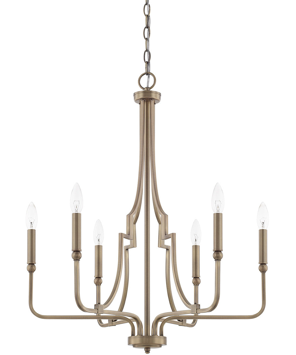 Dawson 6-Light Chandelier In Aged Brass