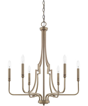 Dawson 6-Light Chandelier In Aged Brass