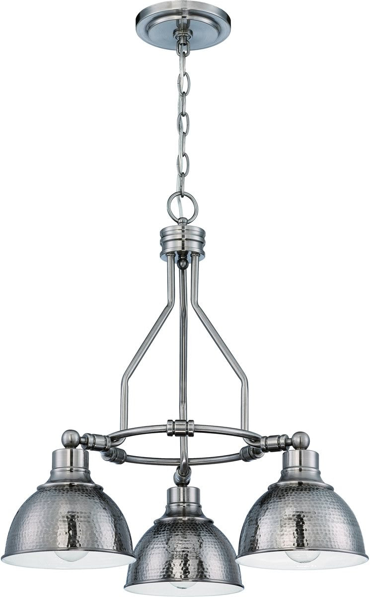 23"W Timarron 3-Light Down Chandelier Antique Nickel