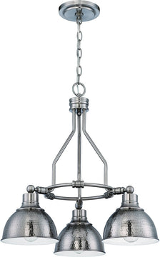 23"W Timarron 3-Light Down Chandelier Antique Nickel