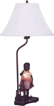 14.5"H Silhouette Girl with Puppy Accent Lamp