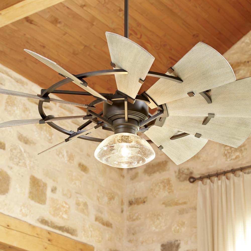 52"W Windmill Ceiling Fan Oiled Bronze