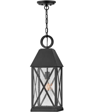 Briar 1-Light Large Outdoor Hanging Lantern in Museum Black