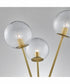 Lancy 3-Light 3-Light Floor Lamp Gold/Smoke Glass Shade