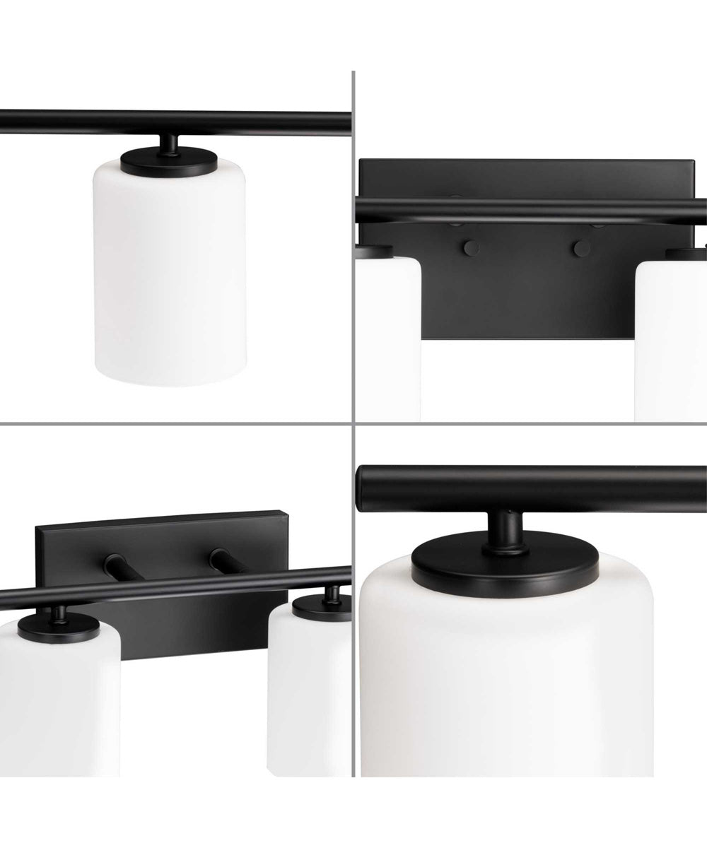 Replay 6-Light Traditional Etched White Glass Bath Vanity Light Textured Black