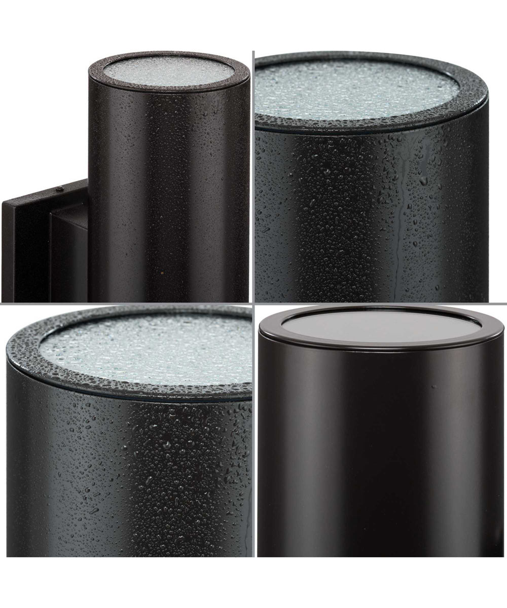 5" LED Outdoor Up/Down Modern Wall Cylinder with Glass Top Lense Antique Bronze