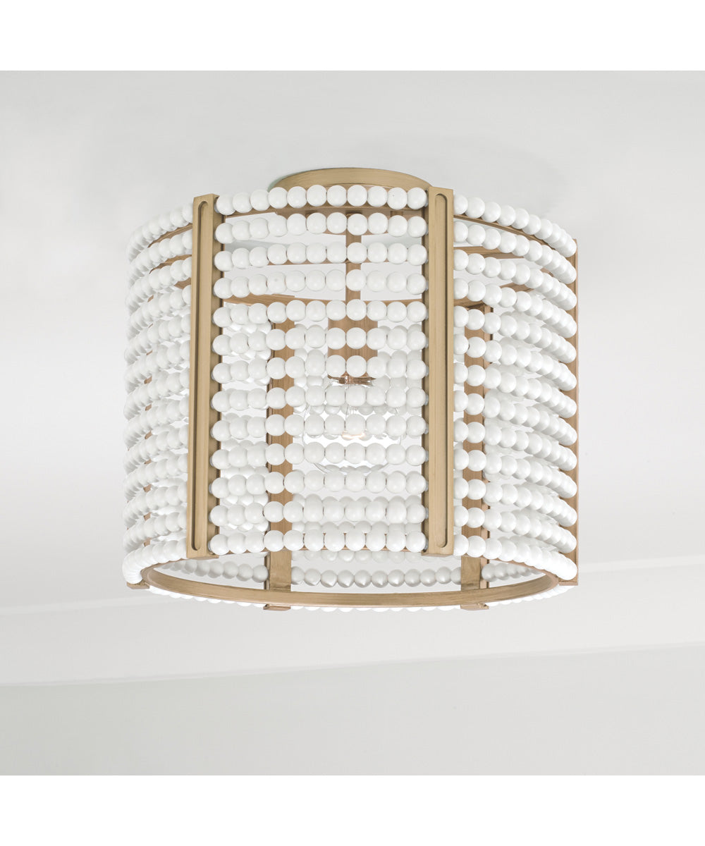 Brynn 1-Light Dual-Mount Semi-Flush/Pendant Mount Aged Brass Painted