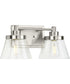 Hinton 2-Light Clear Seeded Glass Farmhouse Bath Vanity Light Brushed Nickel