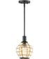 8"W Heirloom 1-Light Mini Pendant Black / Burnished Brass