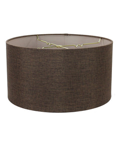 Chocolate Burlap Shallow Drum Lampshade 18"x18"x10"