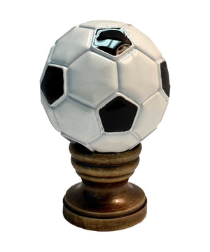 FREE GIFT | Alloy Soccer Ball Lamp Finial Antiqued Brass Base 1.75"h