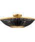 Rattan 20 inch Wall Sconce/Semi Flush Mount Natural Aged Brass