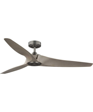 Manvel 60-Inch 3-Blade DC Motor Transitional Indoor/Outdoor Ceiling Fan Antique Wood Antique Nickel