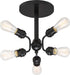 17"W Faraday 6-Light Close-to-Ceiling Black