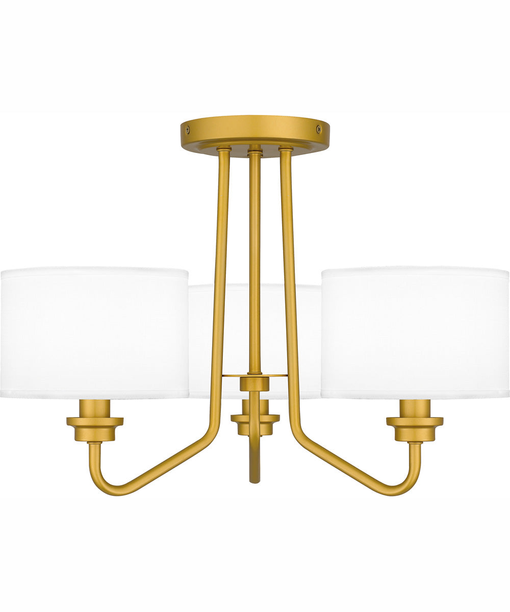 Quoizel Semi-Flush Mount Large 3-light Semi Flush Mount Painted Brass