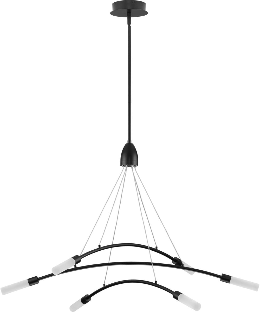Kylo LED 6-Light Frosted Acrylic Modern Style Chandelier Light Matte Black