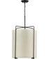 Kempsey 3-Light Harvest Linen Shade Farmhouse Pendant Light Antique Bronze