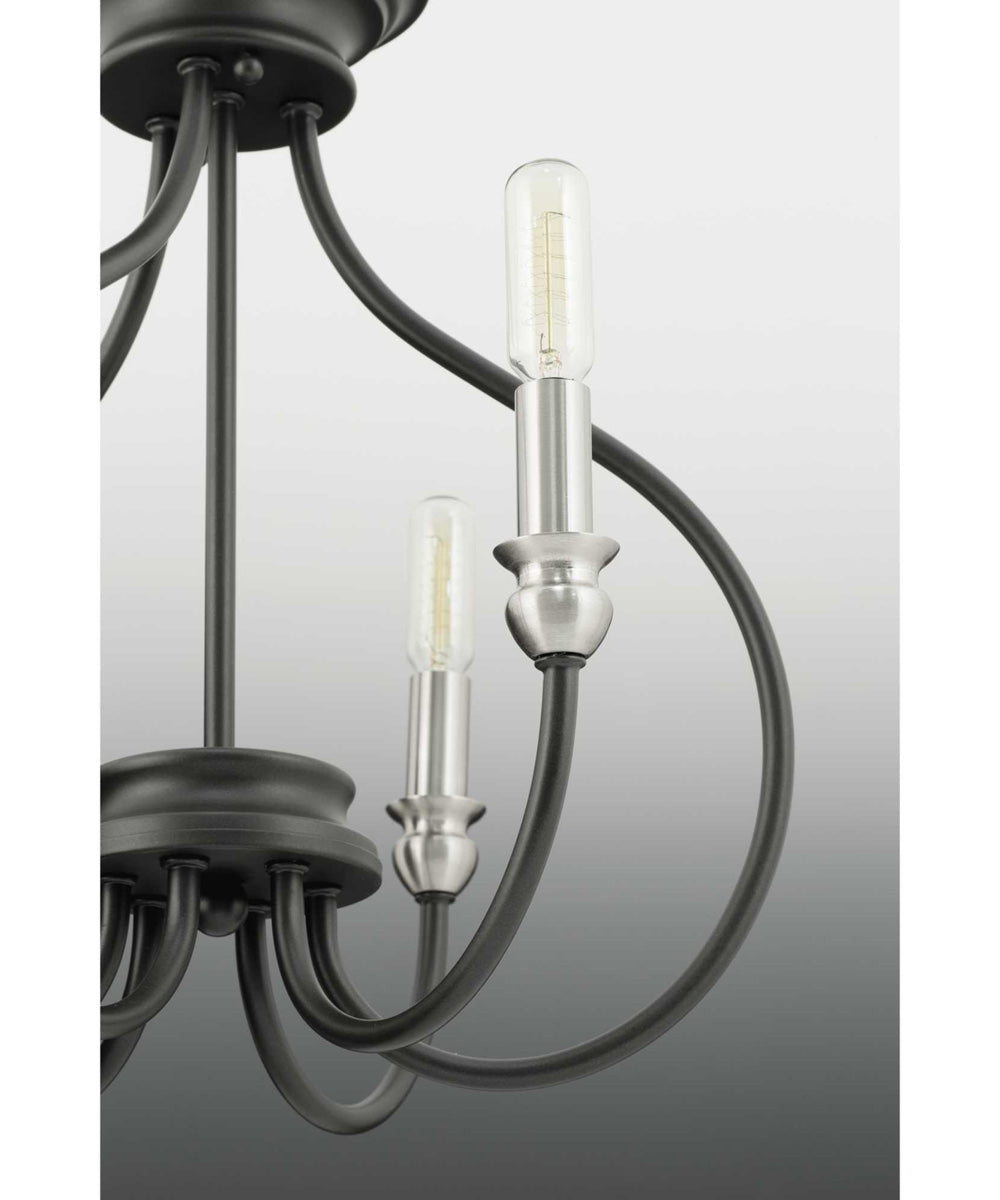 Whisp 4-Light Farmhouse Chandelier Light Graphite