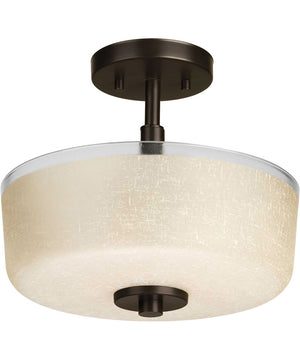 Alexa 2-Light 12-1/4" Semi-Flush Antique Bronze