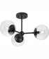 Atwell 3-Light Mid-Century Modern Semi-Flush Mount Matte Black