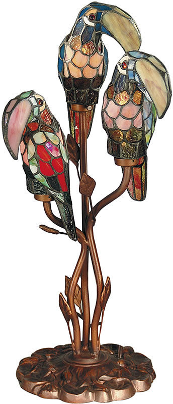 Dale Tiffany Three Parrot Accent Lamp Antique Bronze TA60179
