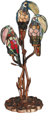 24"H Three Parrot Accent Lamp Antique Bronze