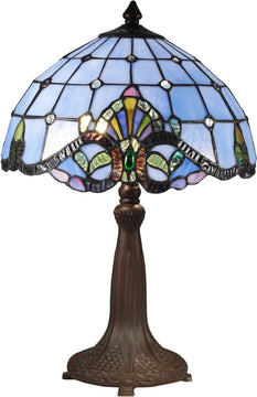 19"H Baroque Tiffany Table Lamp Antique Bronze