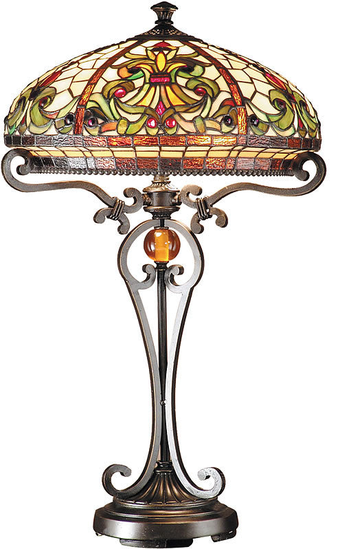 28"H Boehme Tiffany Table Lamp Antique Bronze/Golden Sand