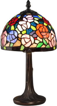 14"H Carnation Tiffany Accent Lamp Antique Bronze