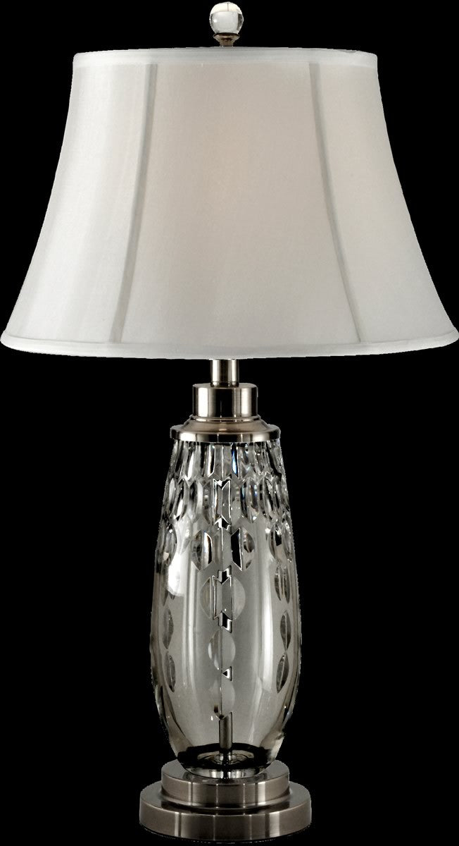 28"H Clear Marble Crystal Table Lamp Antique Nickel