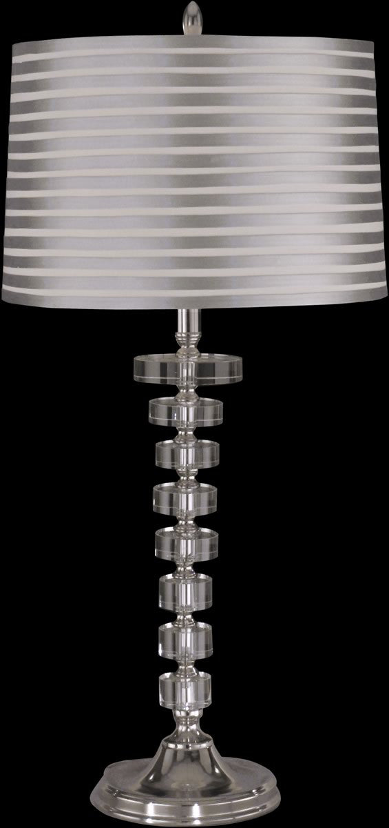 Dale Tiffany Culver Crystal 1-Light Table Lamp Nickel GT12211