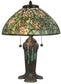 Dale Tiffany 2-Light Tiffany Table Lamp Antique Bronze Verde Green TT90429