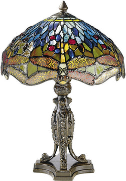 17"H Dragonfly Table Lamp Antique Bronze