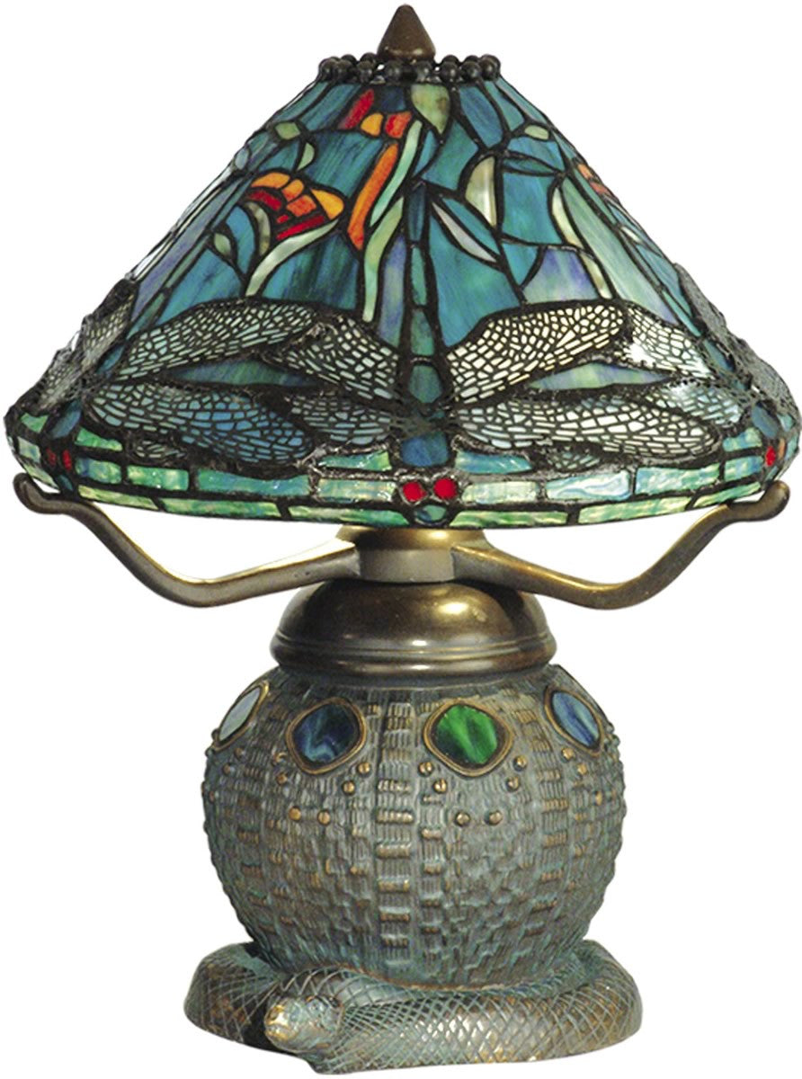 Dale Tiffany 2-Light Tiffany Table Lamp Dark Antique Bronze Verde Green TT10033
