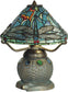 Dale Tiffany 2-Light Tiffany Table Lamp Dark Antique Bronze Verde Green TT10033