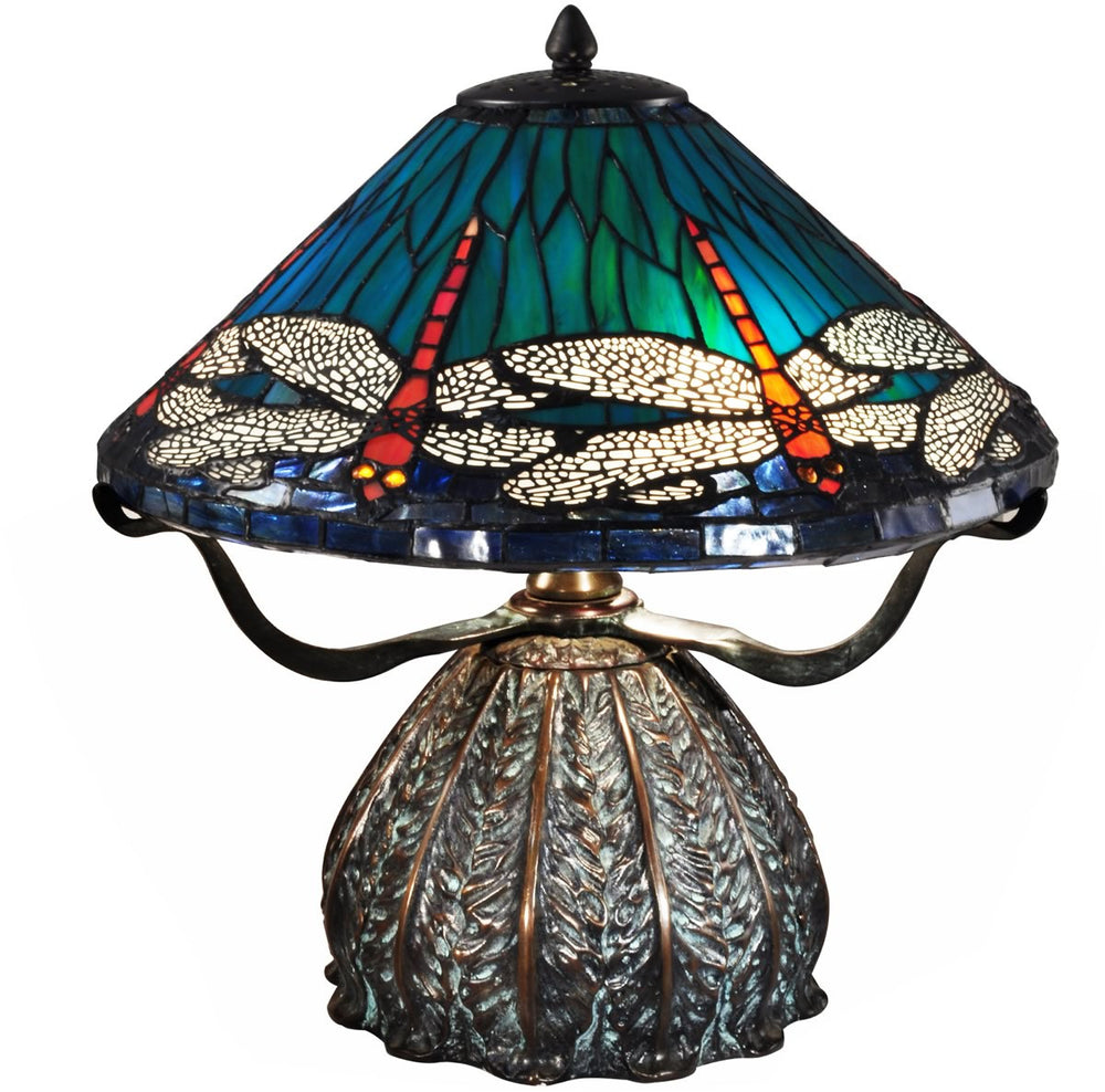 Dale Tiffany Dragonfly Trunk Tiffany Table Lamp Antique Bronze TT15106