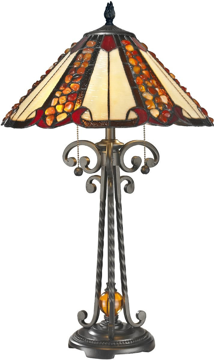 Dale Tiffany Flint River Tiffany Table Lamp Antique Bronze TT14242