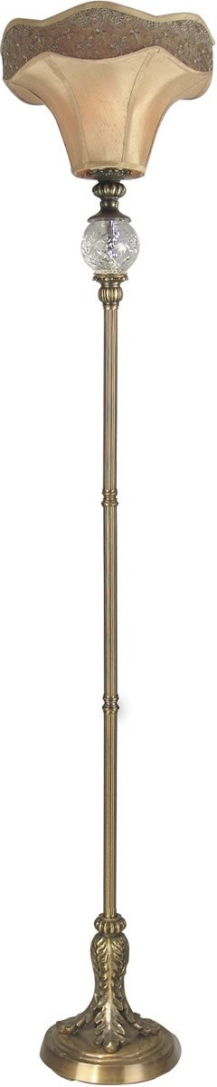 Dale Tiffany 1-Light Glass Torchiere Lamp Antique Brass PR60319