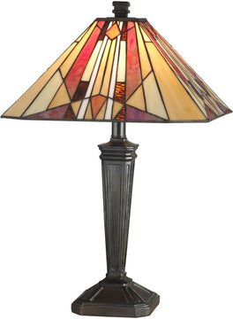 22"H 1-Light Tiffany Table Lamp Mica Bronze