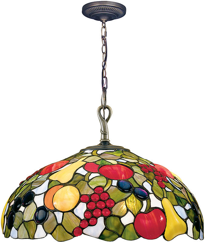 Dale Tiffany Fruit with Jewels Pendant Antique Brass 73621LTA