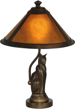17"H 1-Light Mica Accent Lamp Antique Bronze