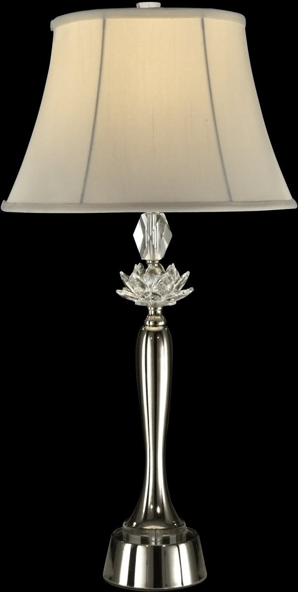 28"H Gretchen Crystal Table Lamp Polished Nickel
